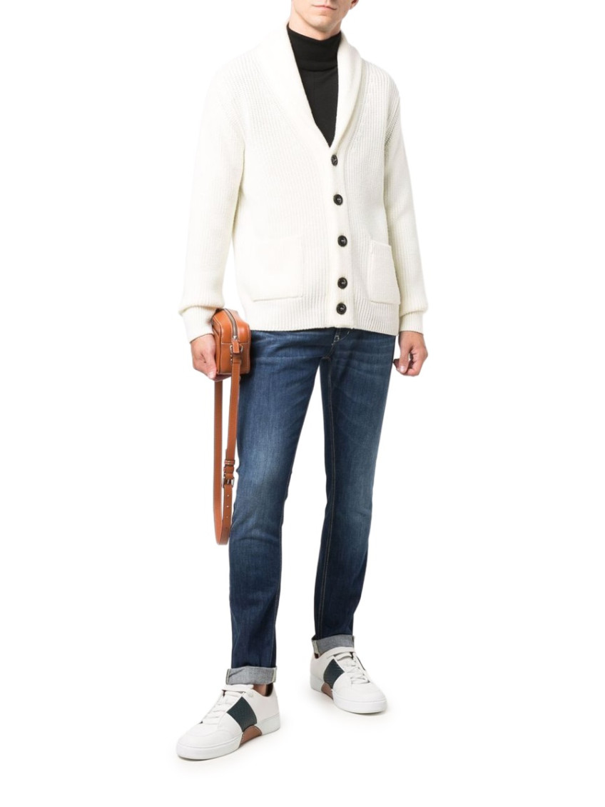Drumohr - shawl collar jacket ribbed texture pocket