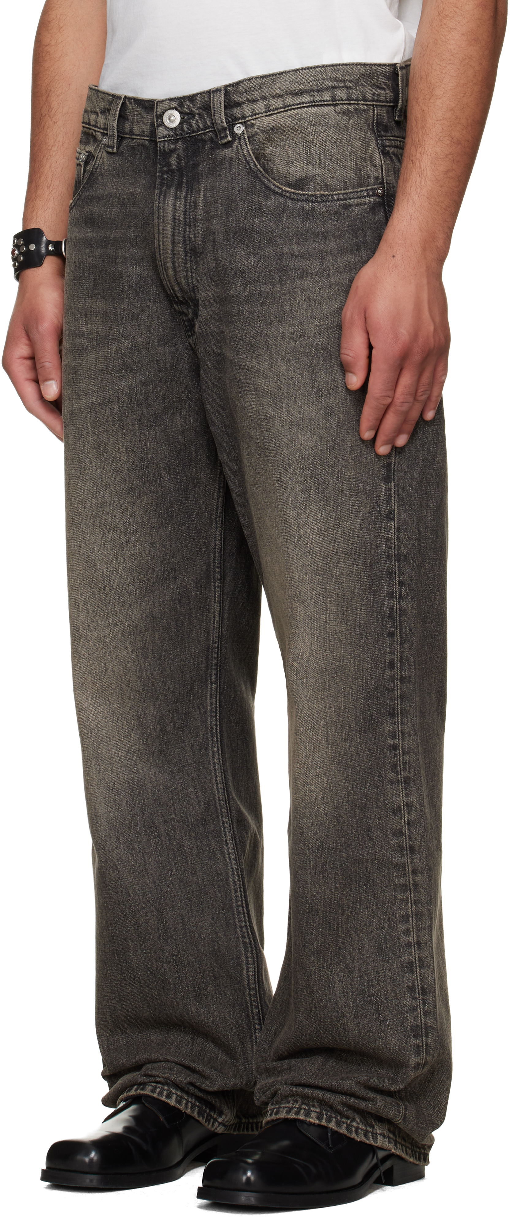 Black Third Cut Jeans