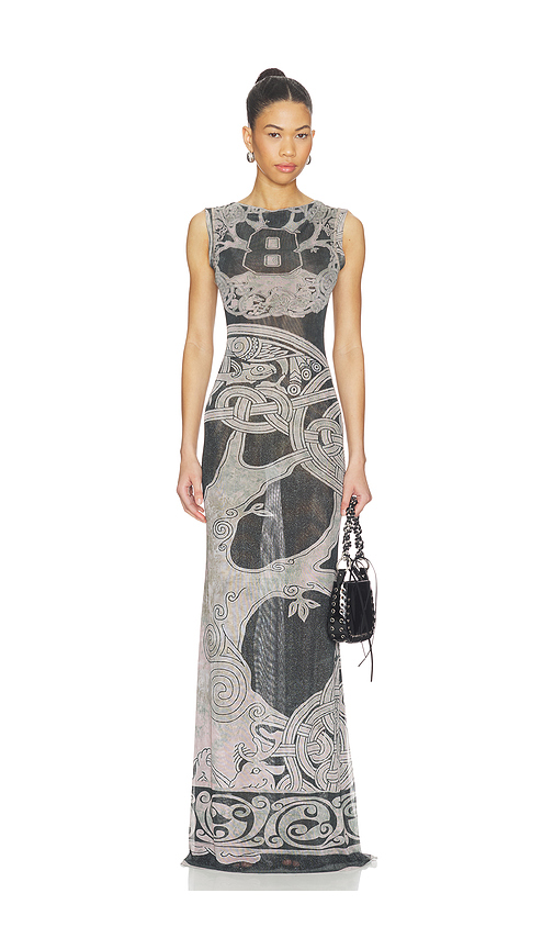 Ottolinger Mesh Maxi Gown in Black, Grey. - L also in M, S
