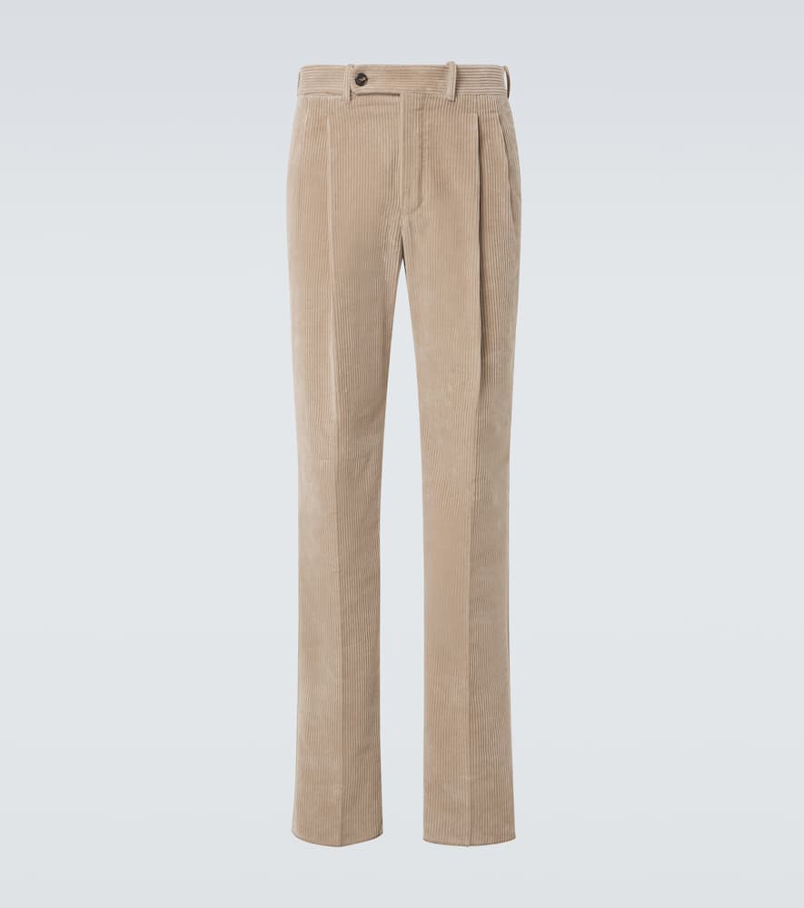 Cotton corduroy straight pants