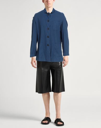 Man Shirt Navy Size XL Cotton, Linen, Elastane
