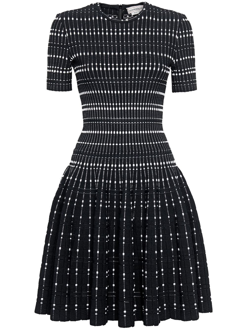 Contrast-thread knitted minidress - Black