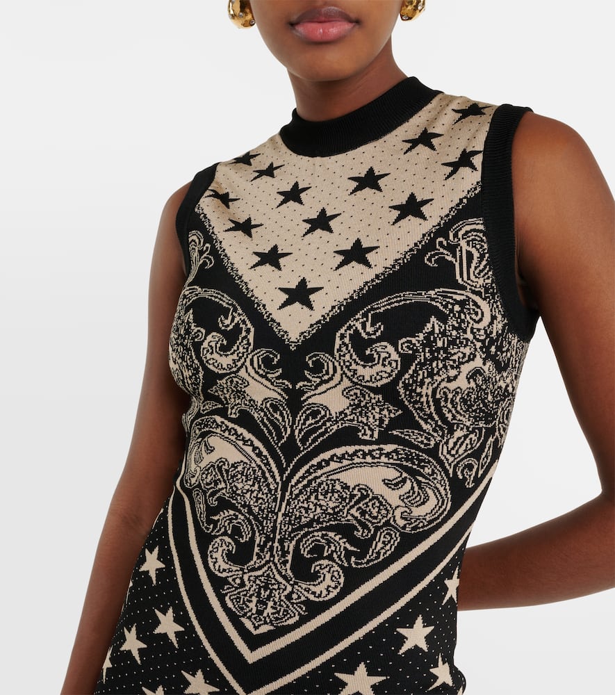 Intarsia knitted minidress