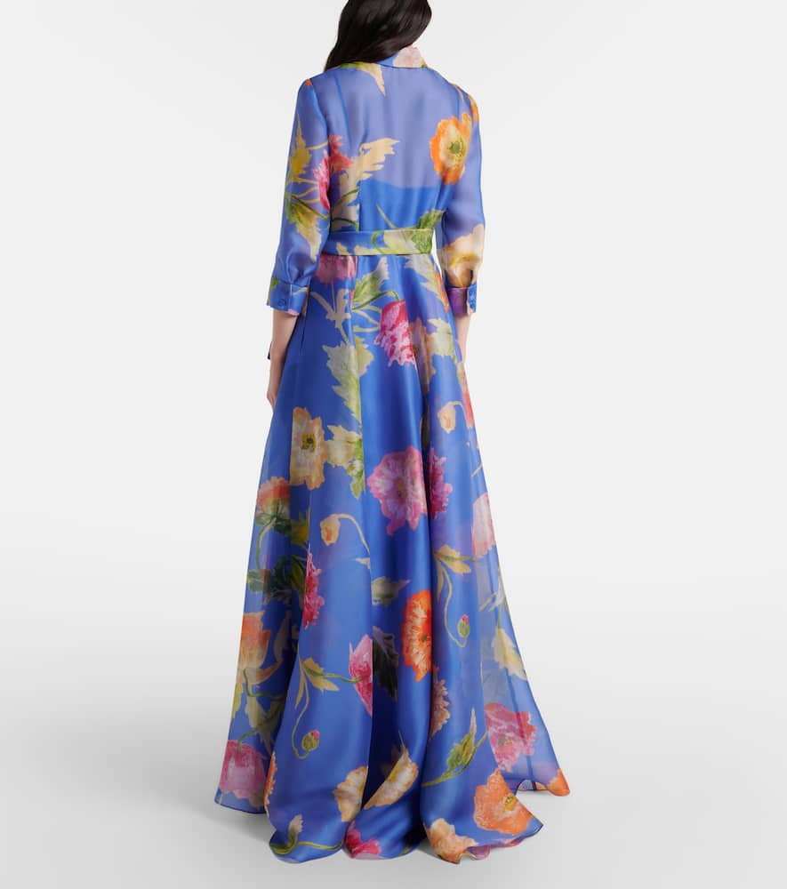 Floral silk organza gown