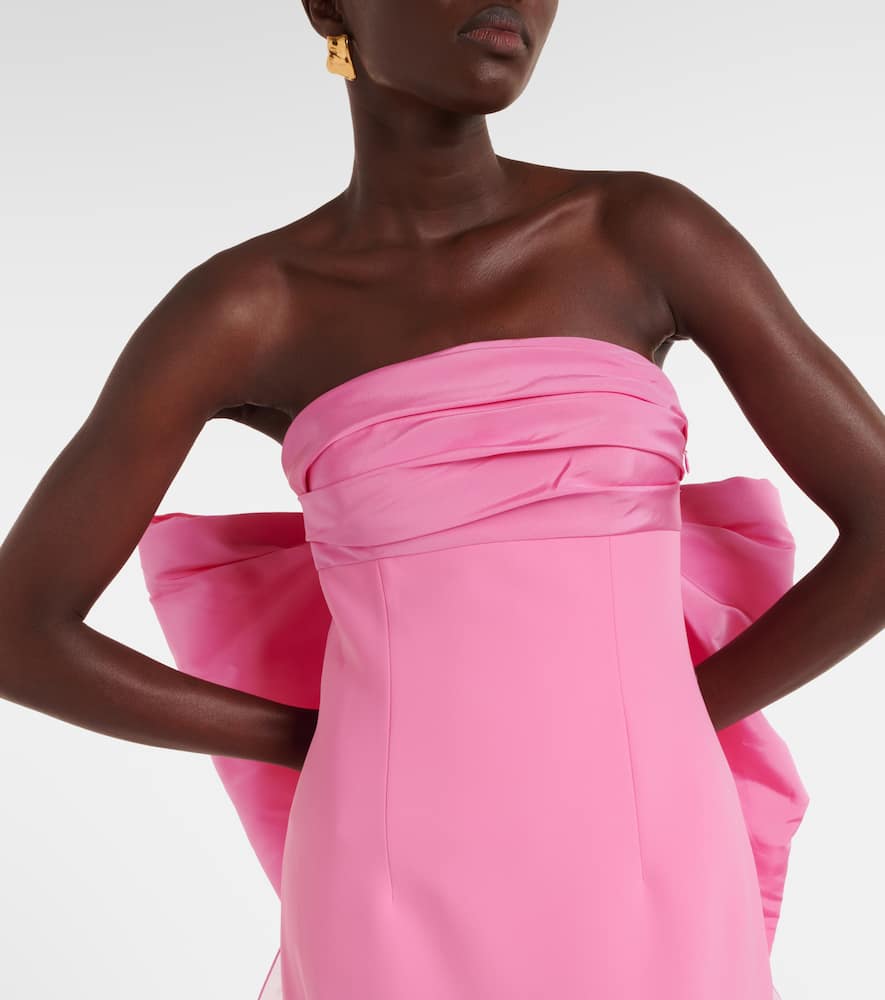 Bow-detail strapless crêpe gown