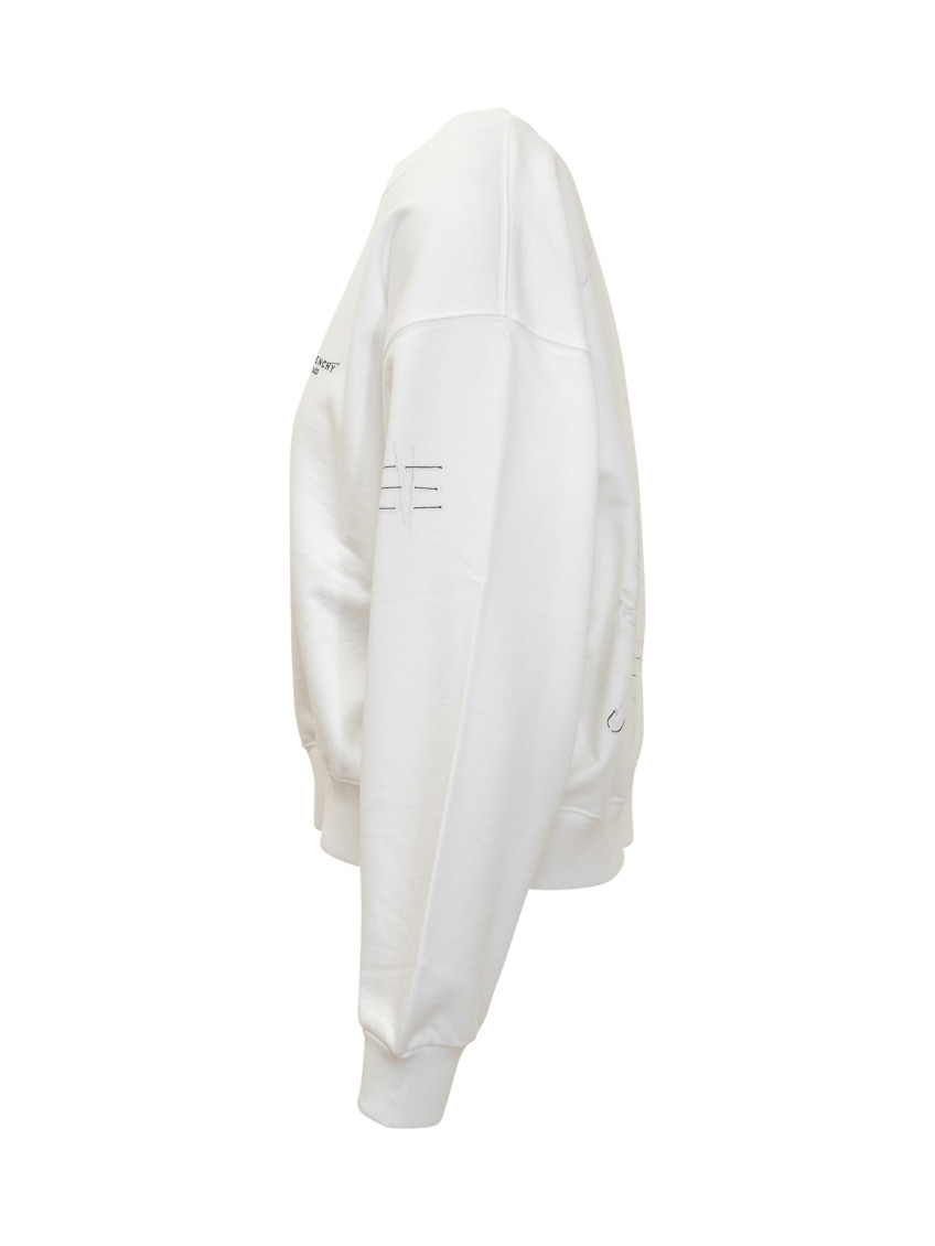White Logo Crew Neck Sweater