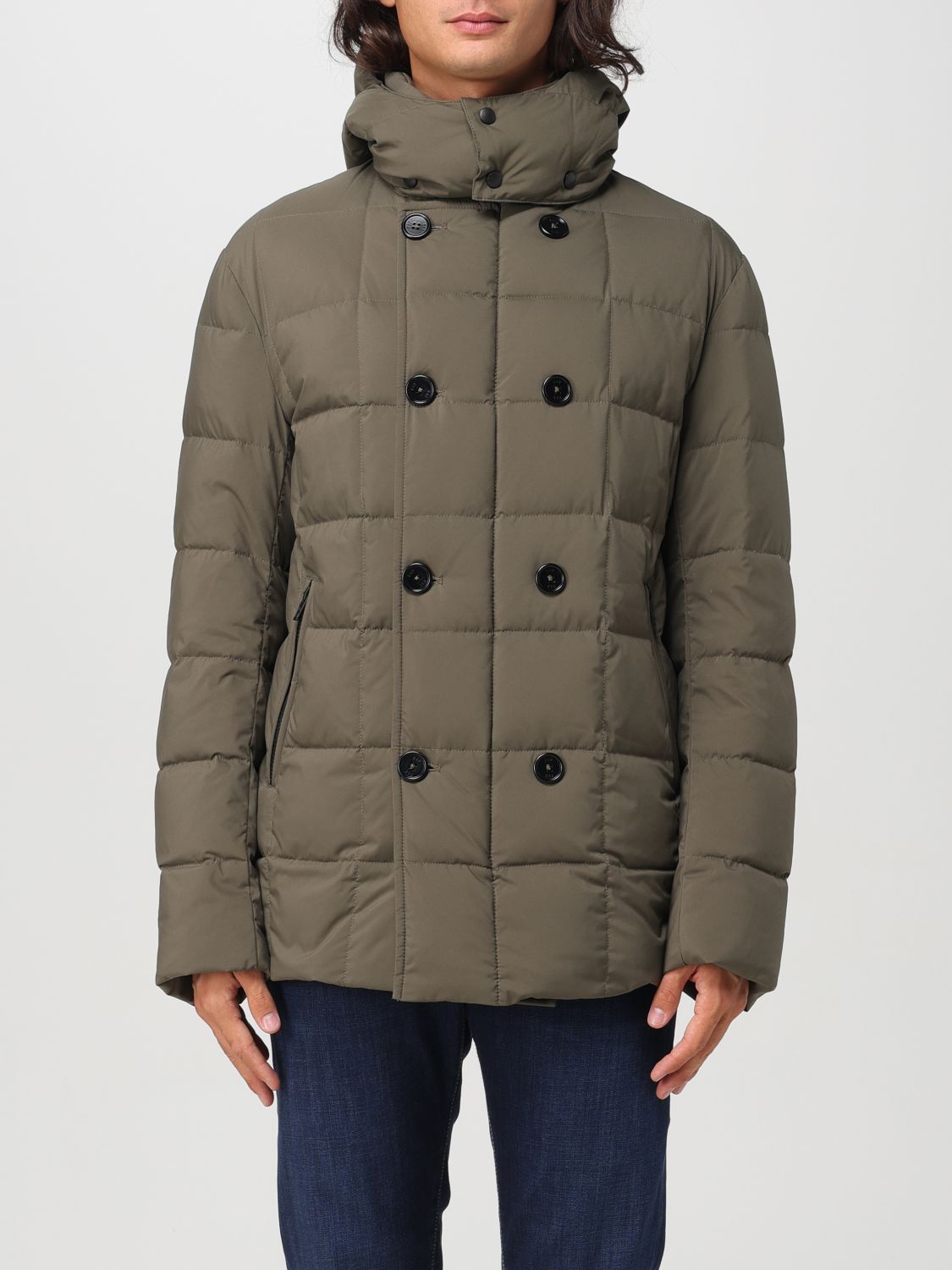 Coat Men color Green