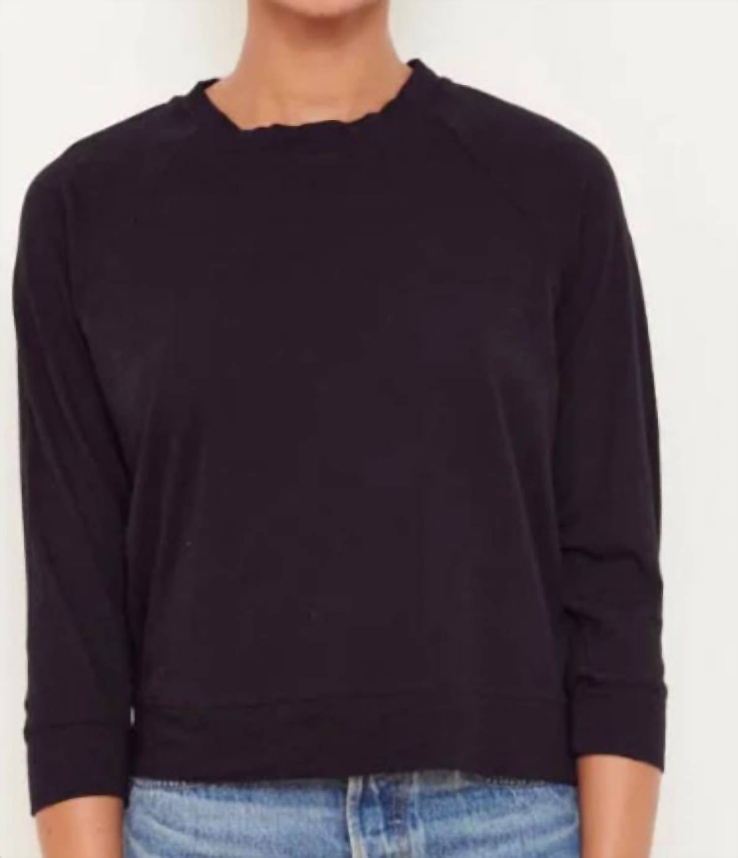 Supima Slub Jersey Sweatshirt Tee In Crystal Blue (Color Of The Lighter Picture)