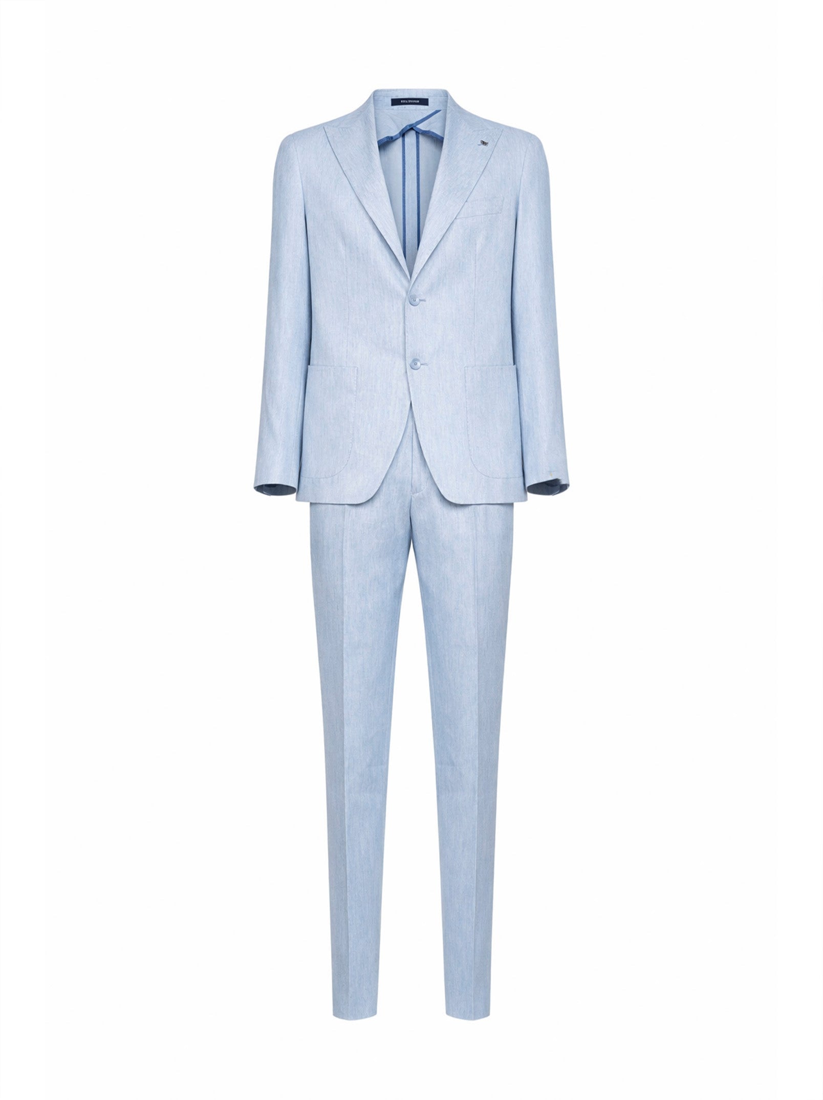 Linen-Blend Suit — Blue