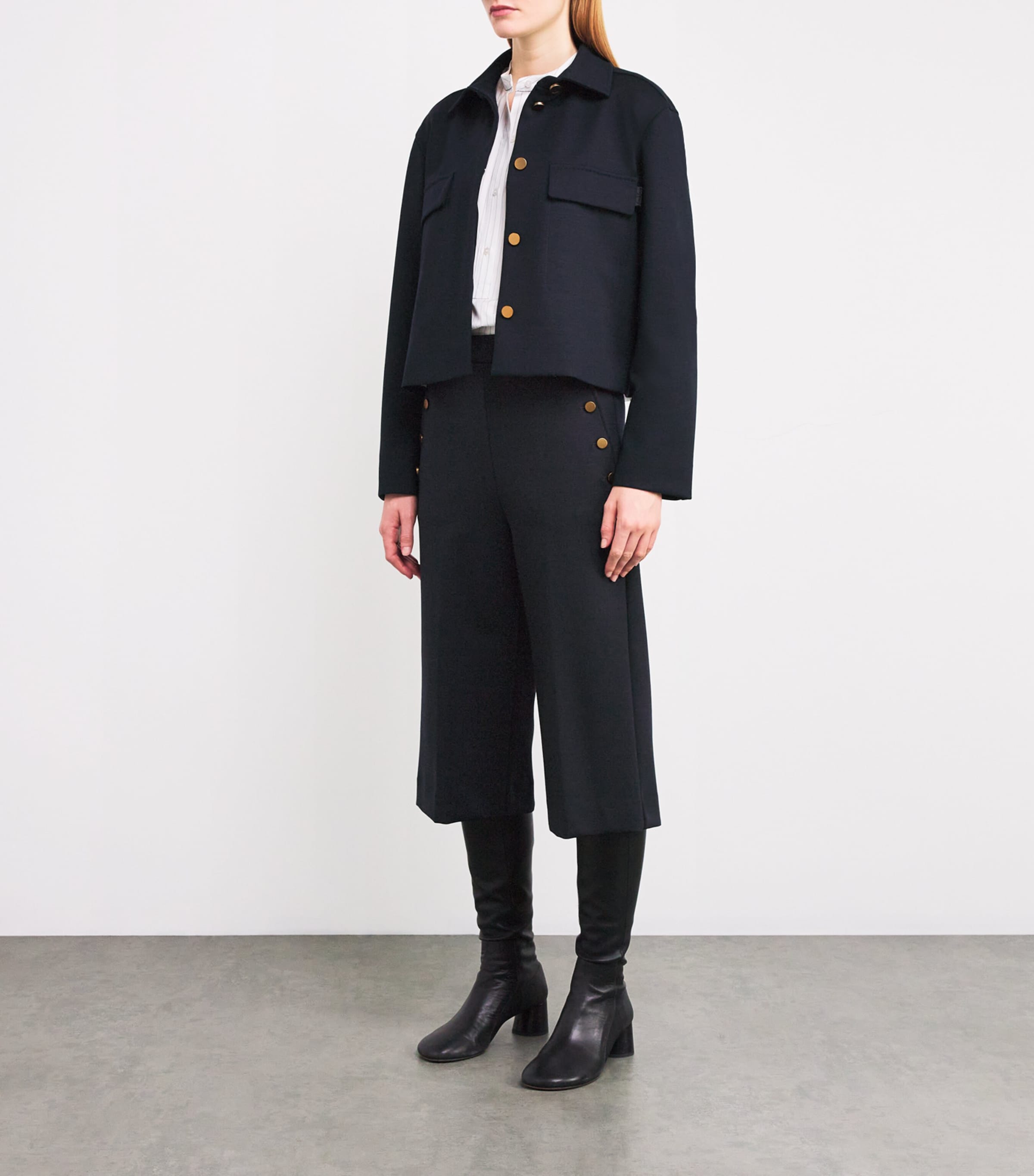 Wool-Blend Cropped Jacket