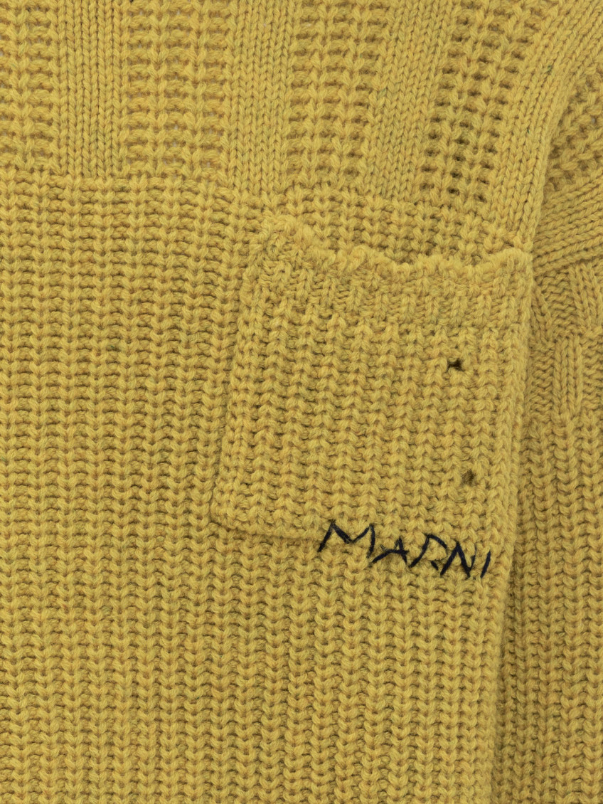 Mustard Virgin Wool Turtleneck Sweater