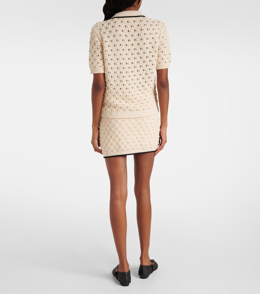 Bauble pointelle cotton polo shirt