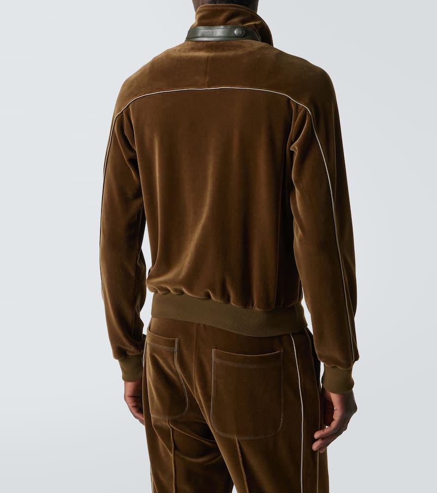 Cotton-blend velvet track jacket
