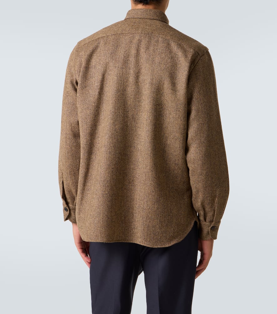 Herringbone wool Western shirt