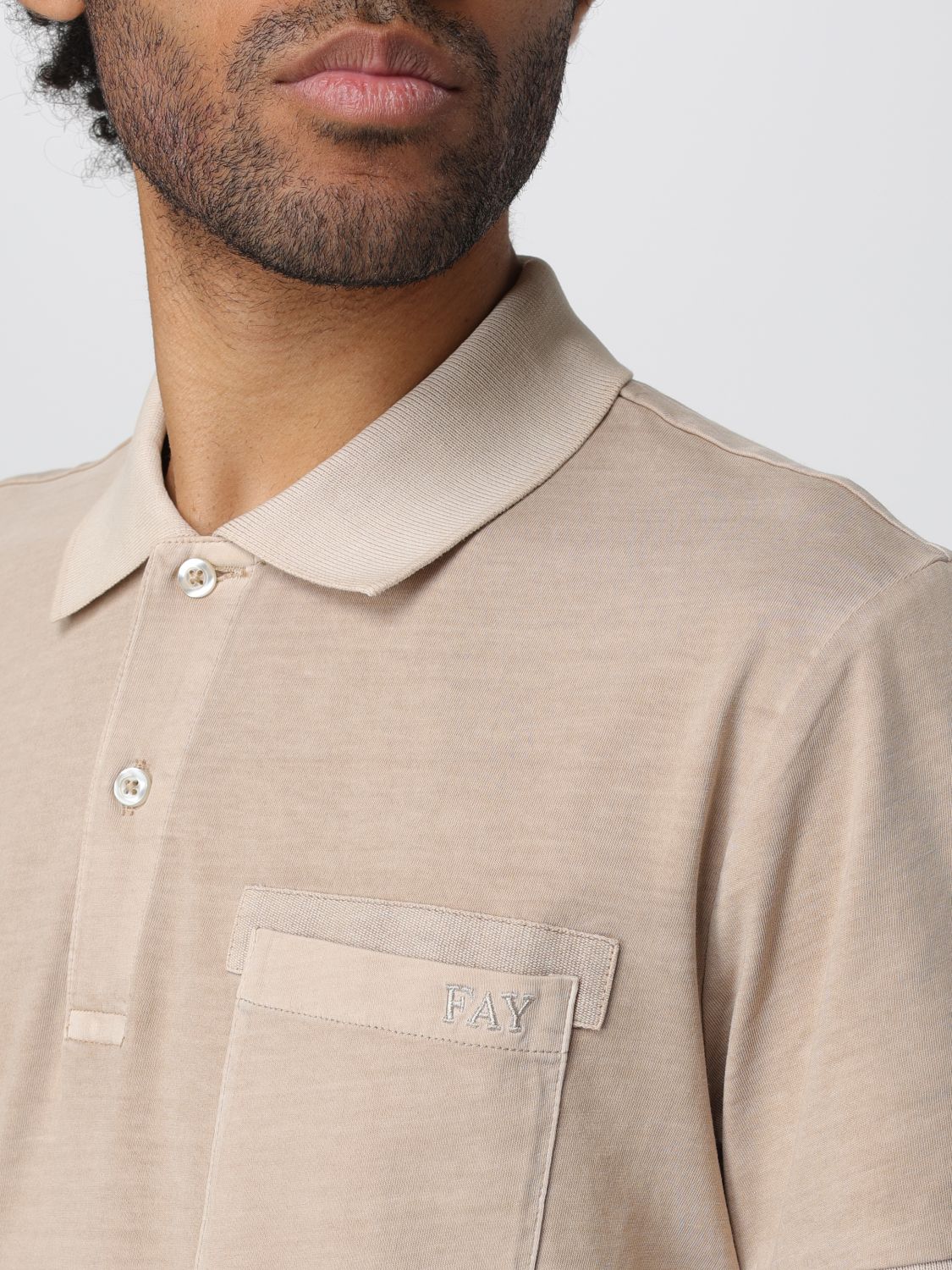 Polo Shirt Men color Beige