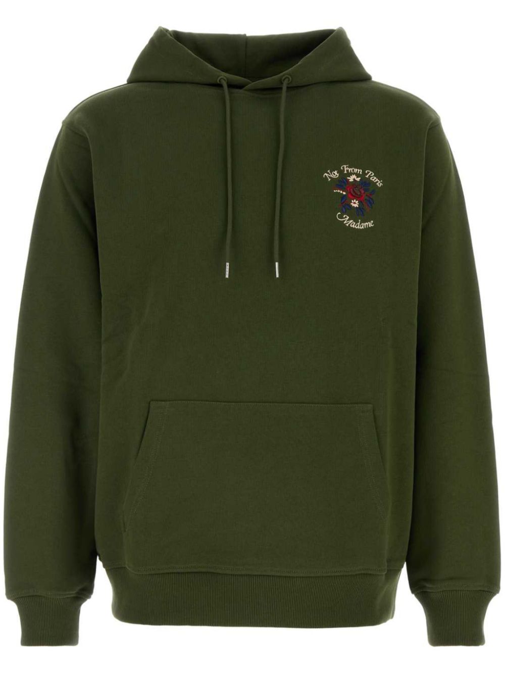 Logo-embroidered hoodie - Green