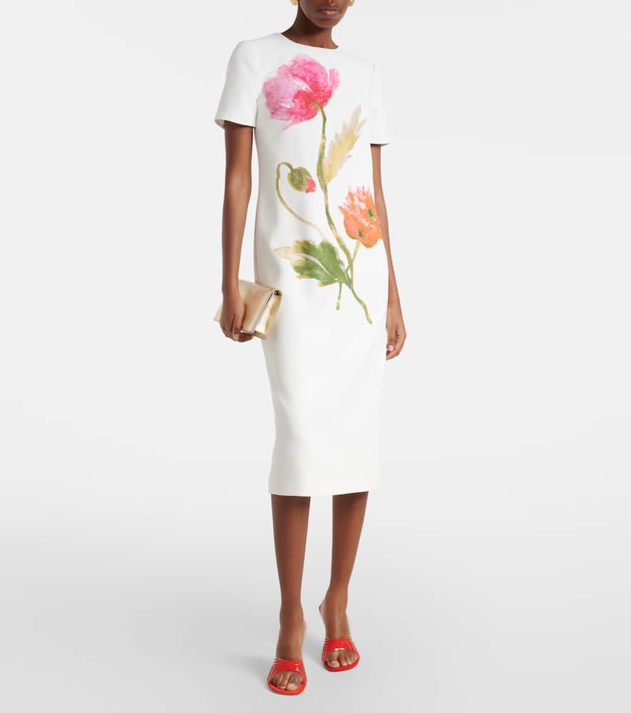 Floral crêpe midi dress