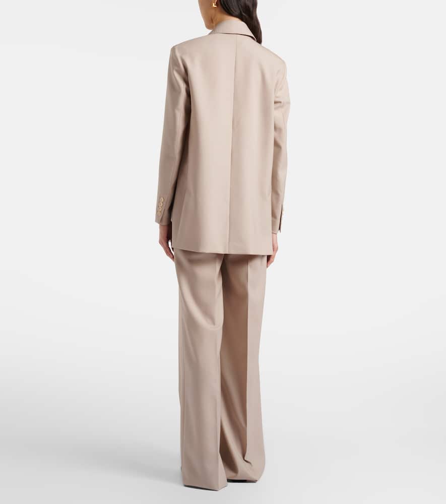 Wool, mohair, and silk wide-leg pants