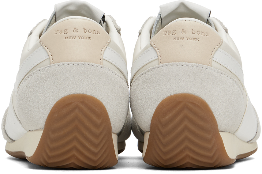 Rag & bone White Slim Suede Retro Runner Sneakers