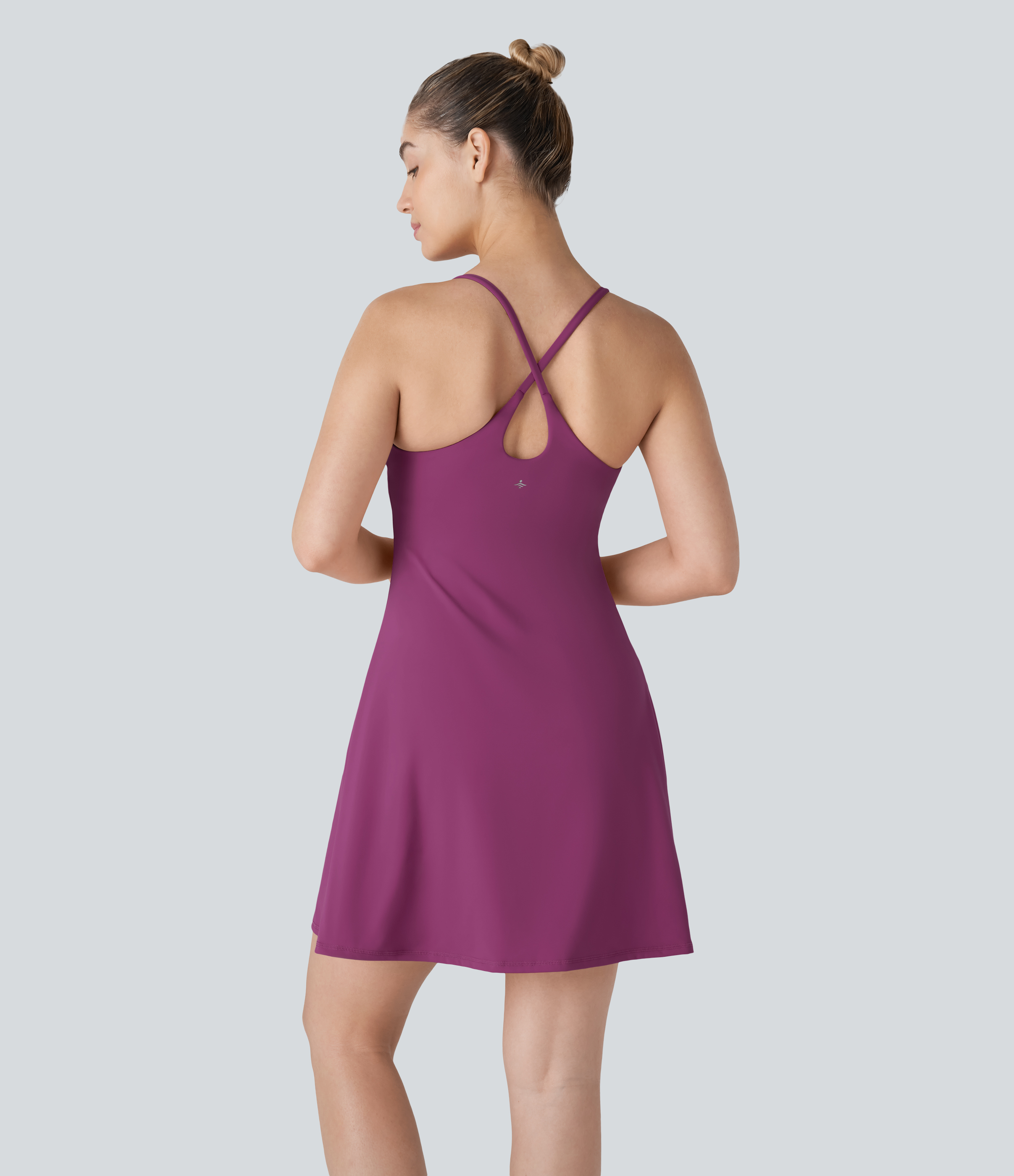 SoftlyZero™ Plush Backless Active Dress-Longer Length-Easy Peezy Edition Workout Dress - Ume Purple
