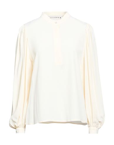Woman Top Cream Size 6 Acetate, Silk