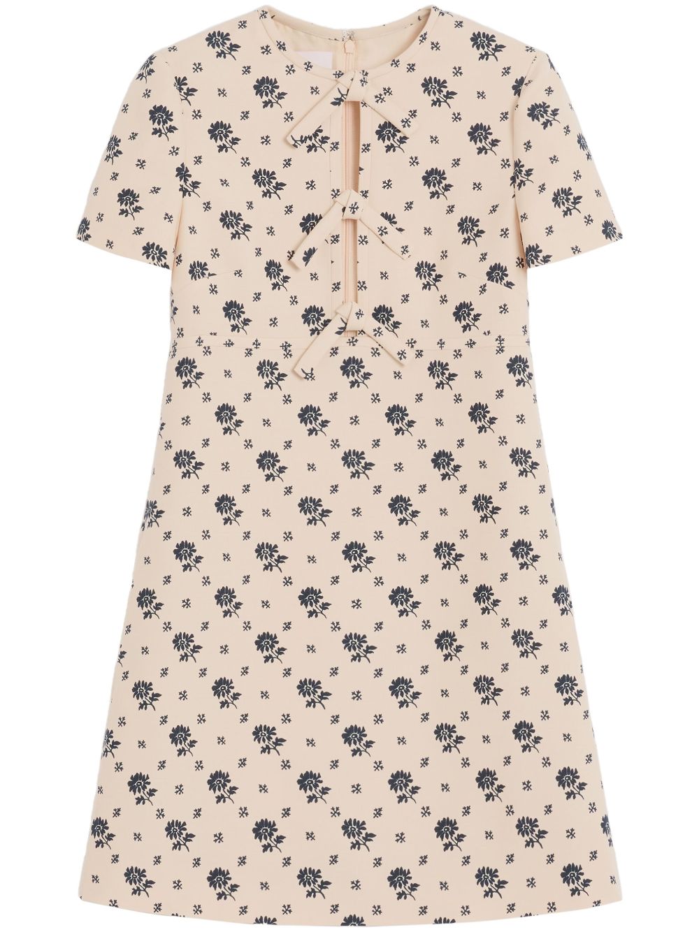 Floral-print mini dress - Neutrals