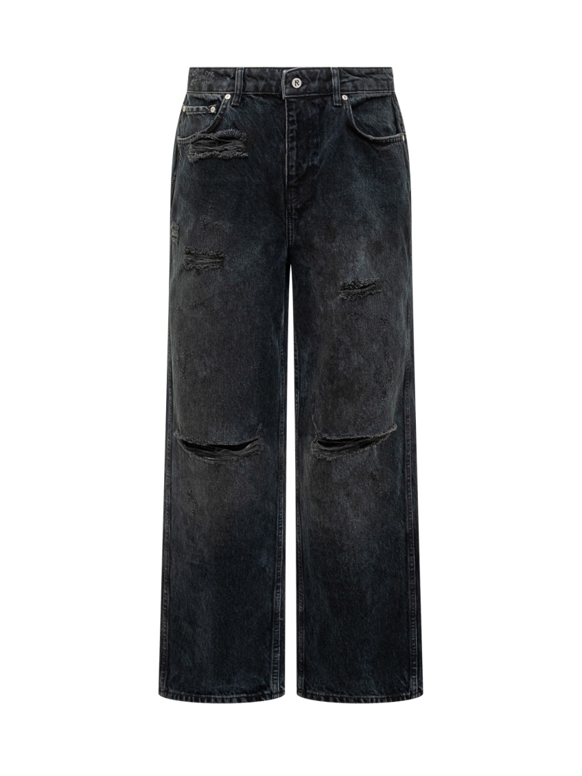 Black Loose Mid Rise Jeans