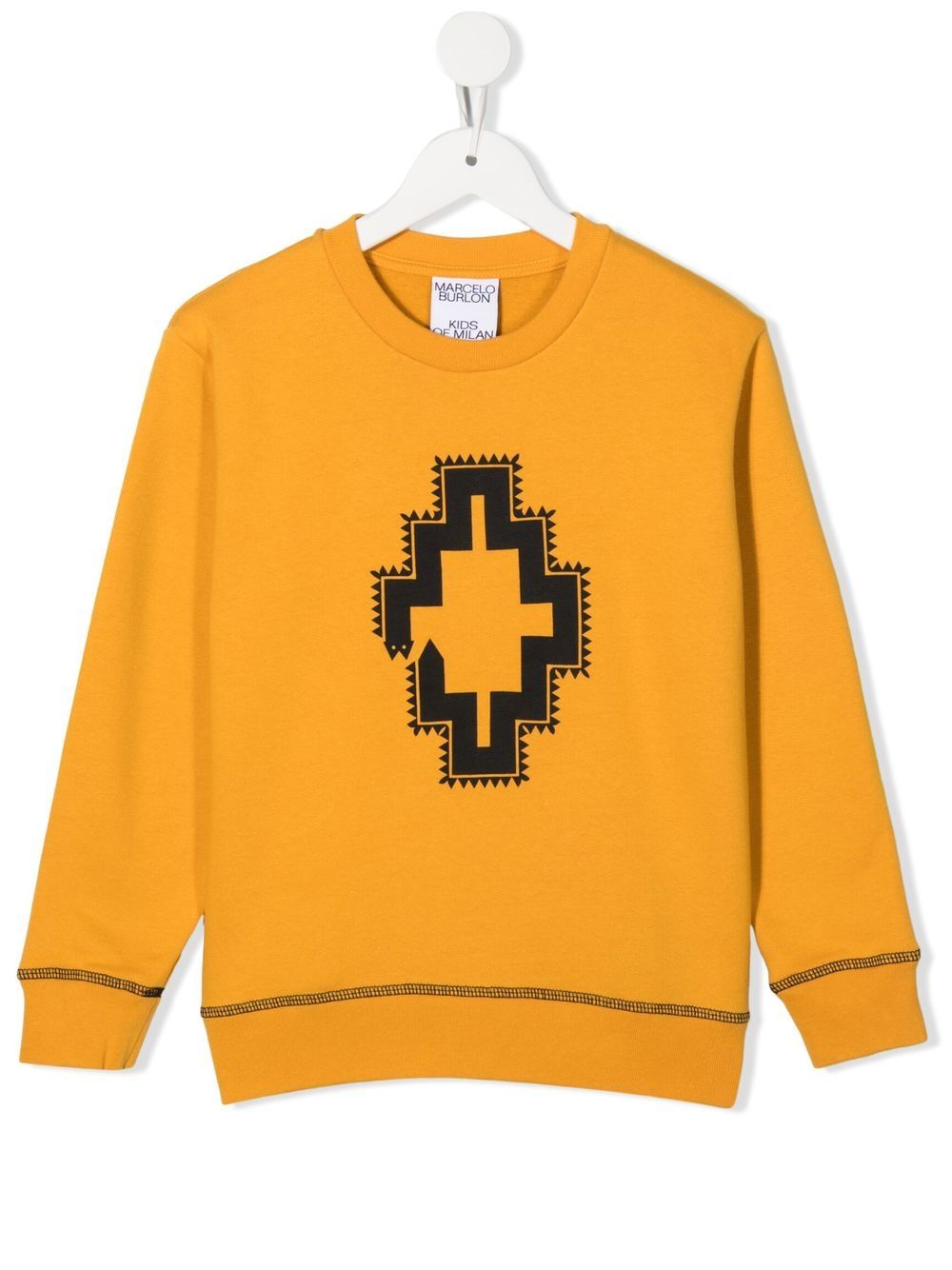 Logo-print cotton sweatshirt - Yellow