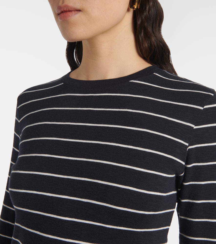 Vince Striped cotton-blend top
