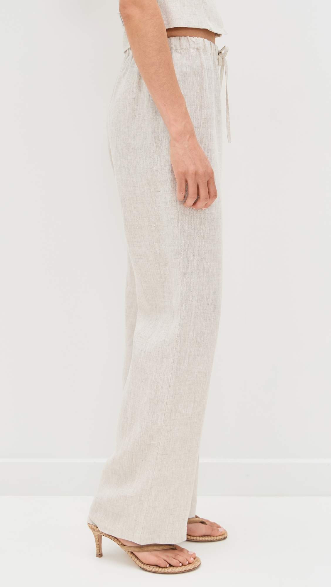 Reformation Olina Linen Pants Oatmeal
