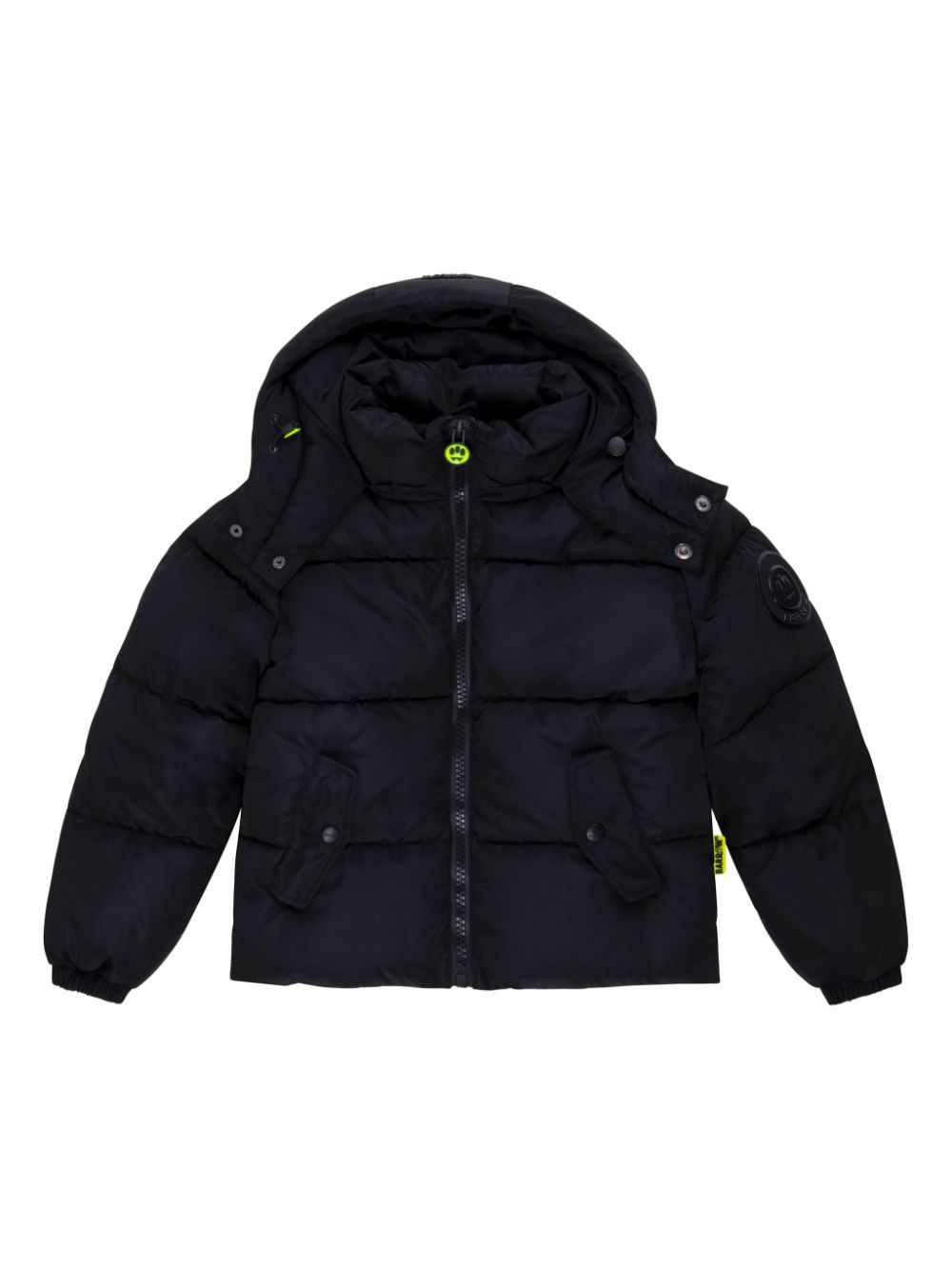 Logo-appliqué puffer jacket - Black