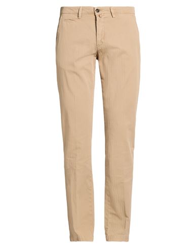 Man Pants Beige Size 30 Cotton, Linen, Elastane