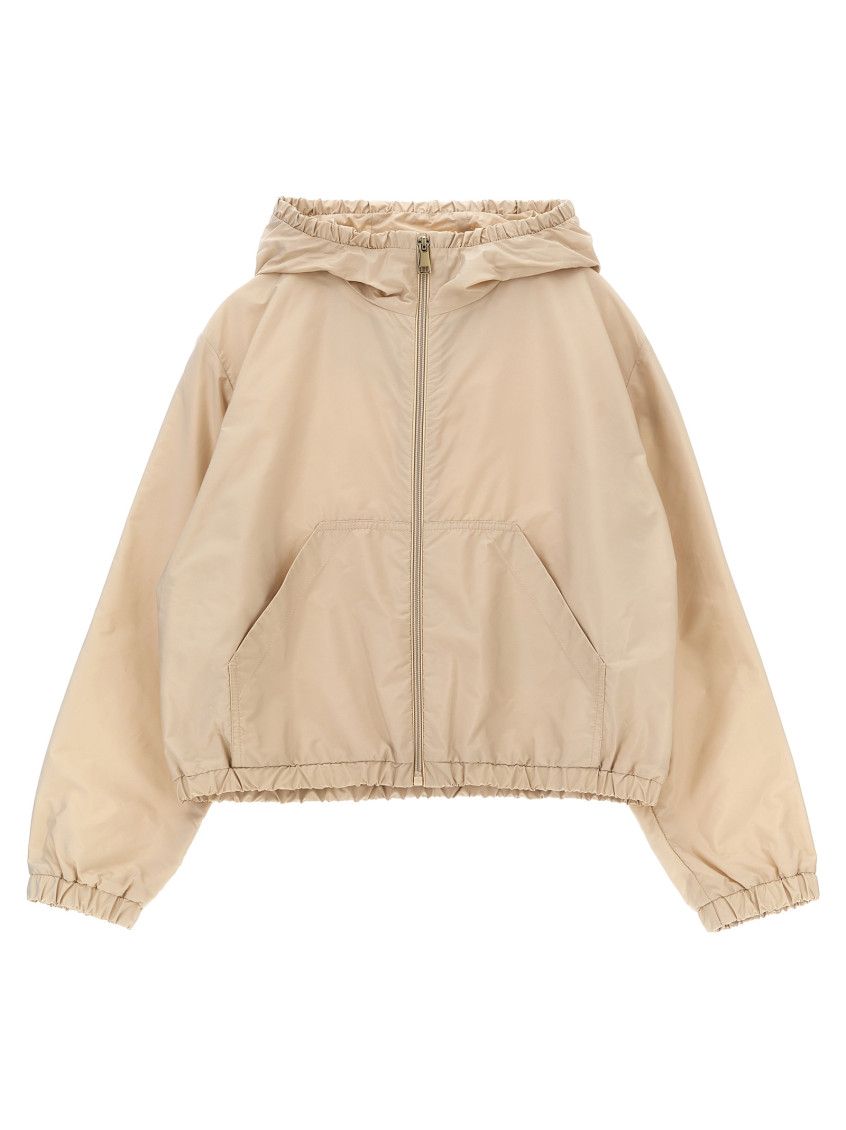 Girls Beige Hood Jacket