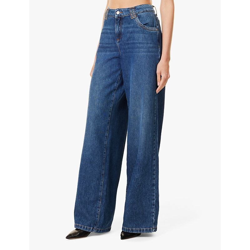 Womens Sunday Georgia Flared-leg Mid-rise Denim Jeans