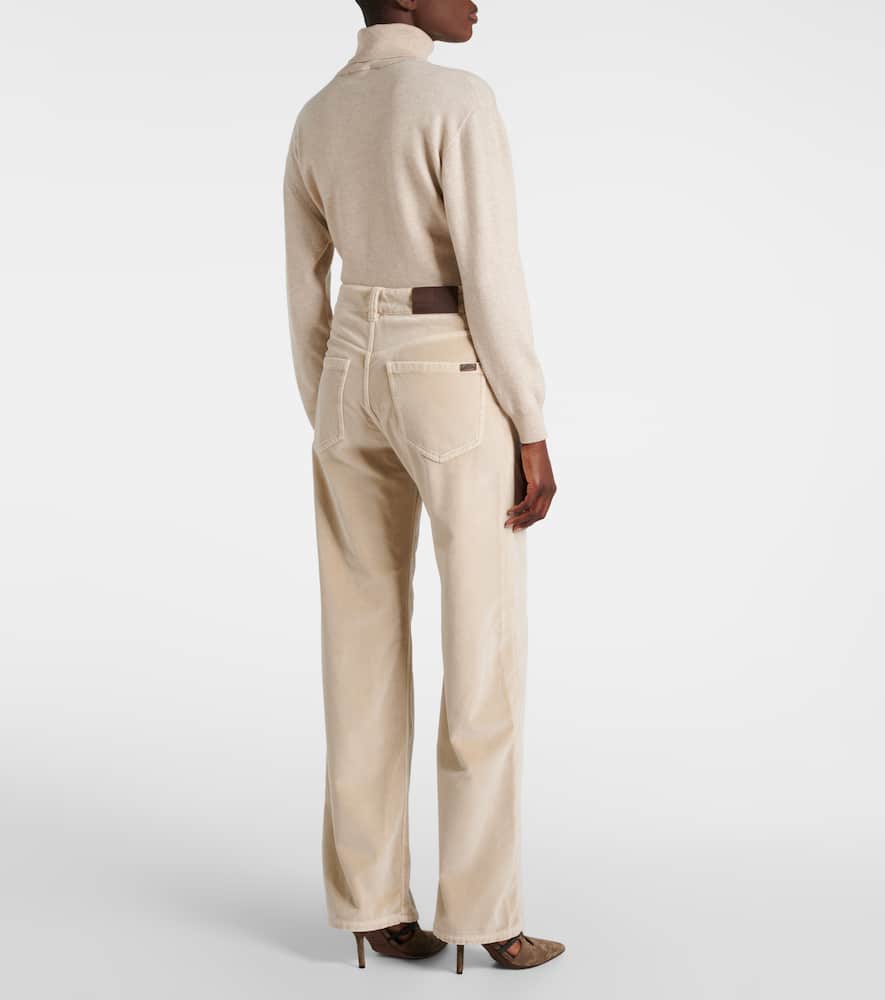 Dyed cotton wide-leg pants