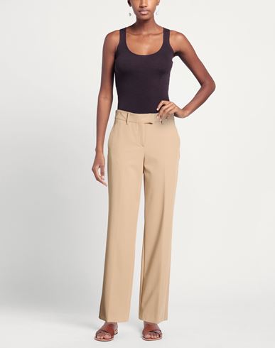 Woman Pants Sand Size 14 Polyester, Viscose, Elastane