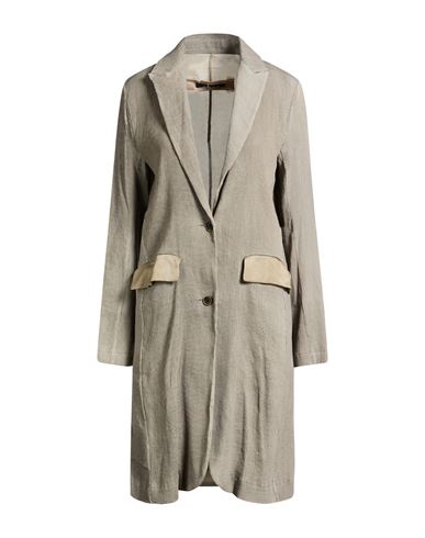 Woman Overcoat & Trench Coat Grey Size M Linen, Viscose, Cupro
