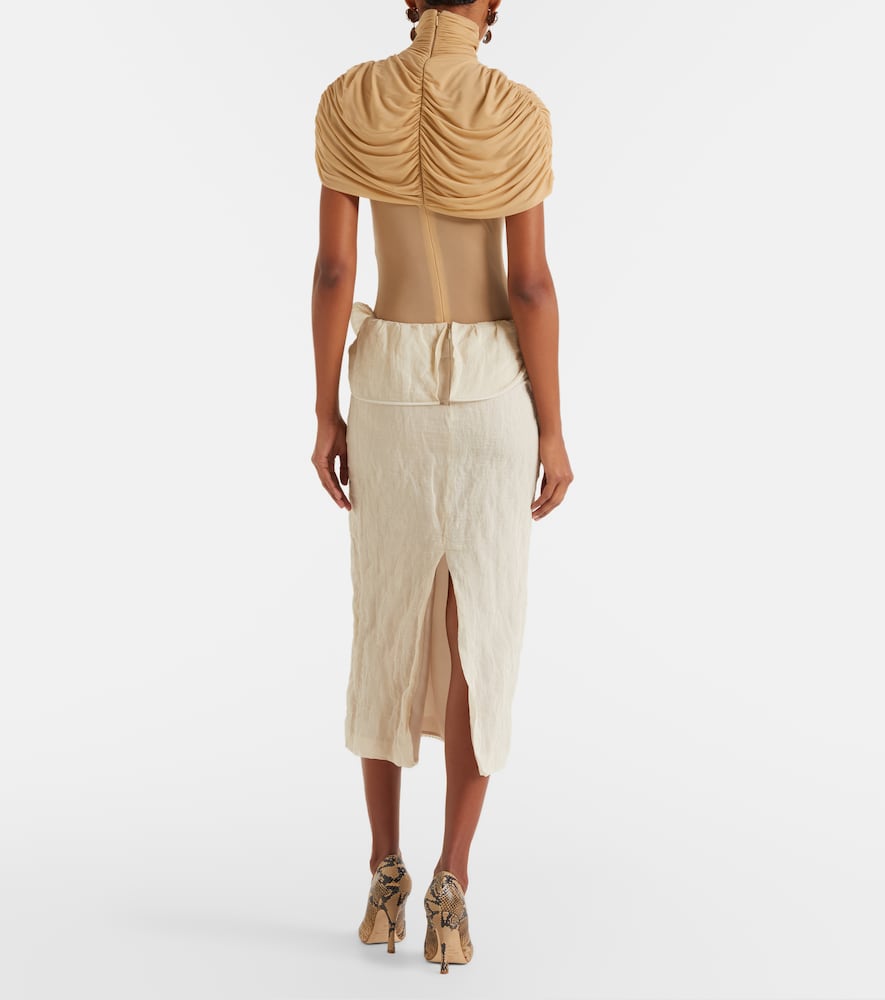 Asymmetric midi skirt