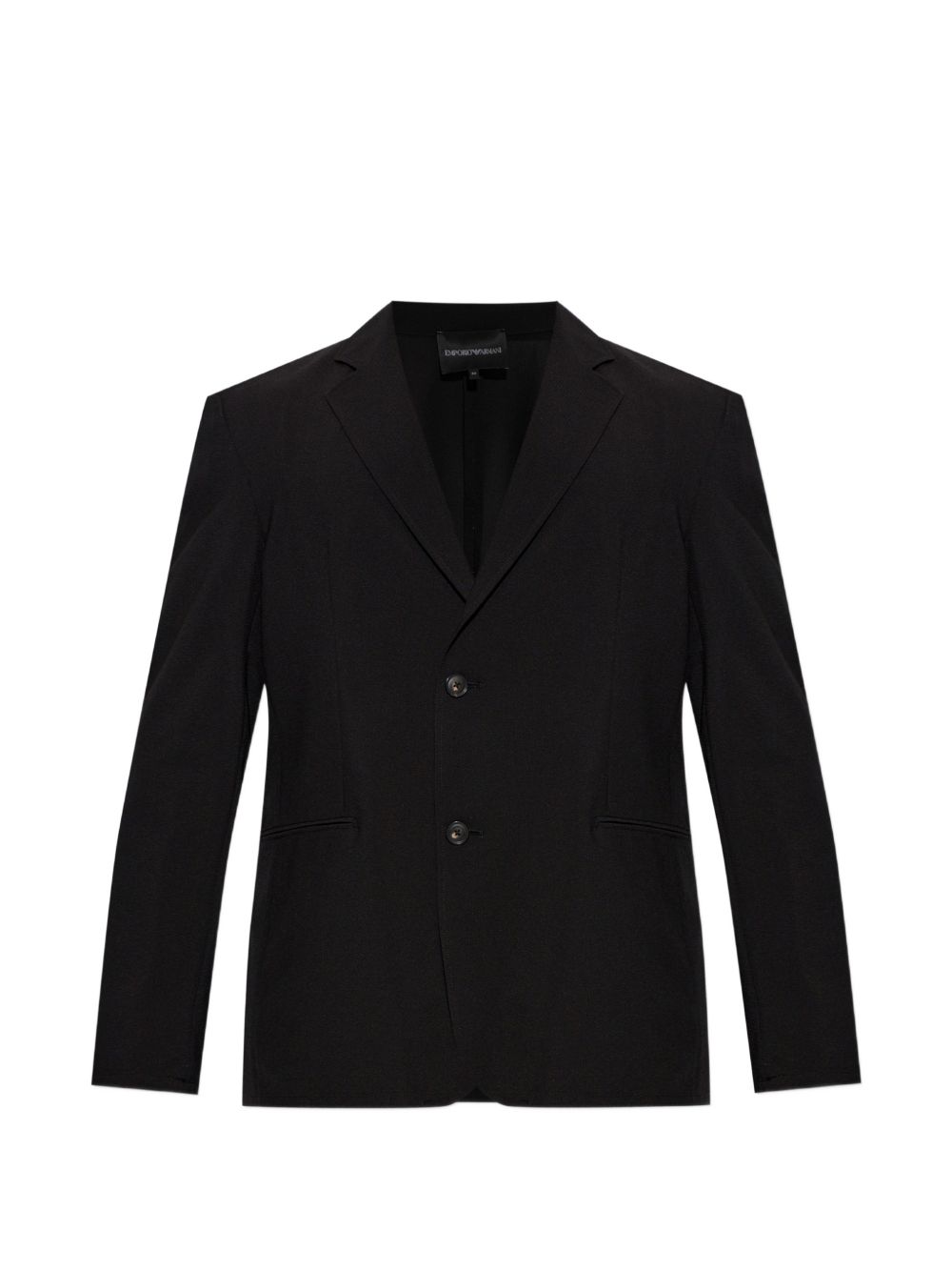 Single-Breasted Notched Lapel Blazer — Black
