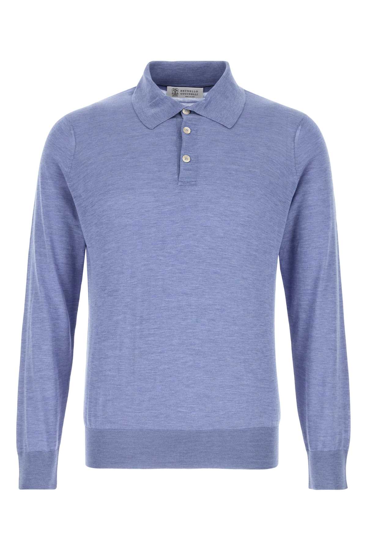 Lightweight knitted polo shirt - Blue