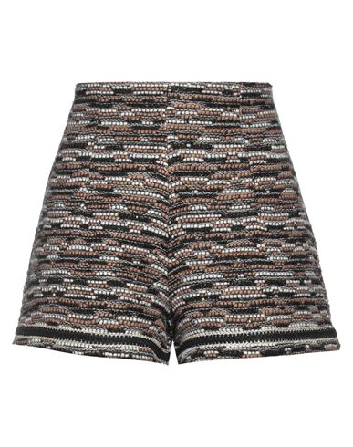 Pho Firenze Woman Shorts & Bermuda Shorts Black Size S Polyacrylic, Wool, Nylon, Polyester, Metallic fiber