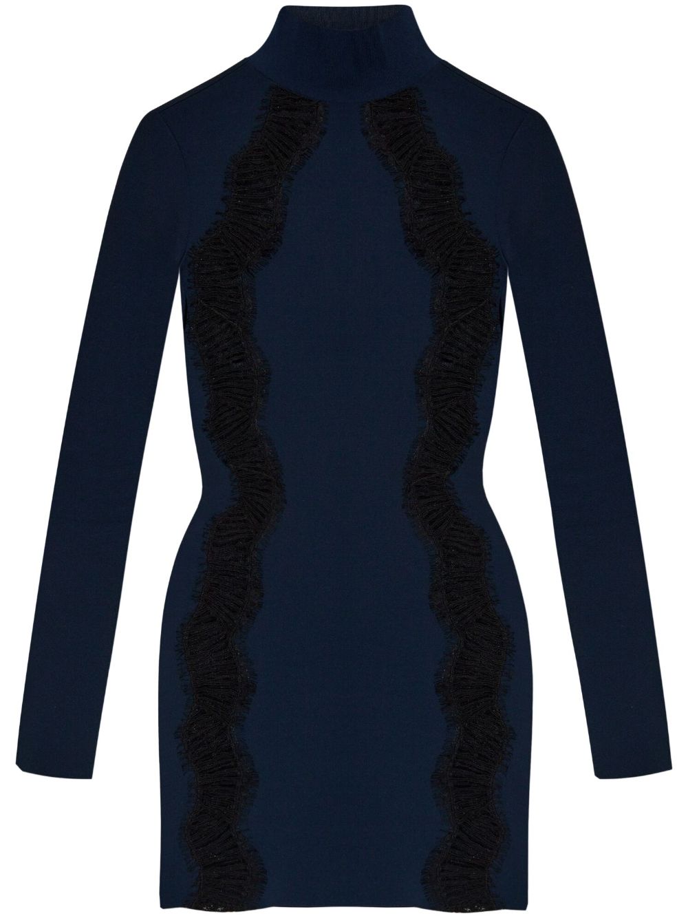 Perforated-detailing mini dress - Blue