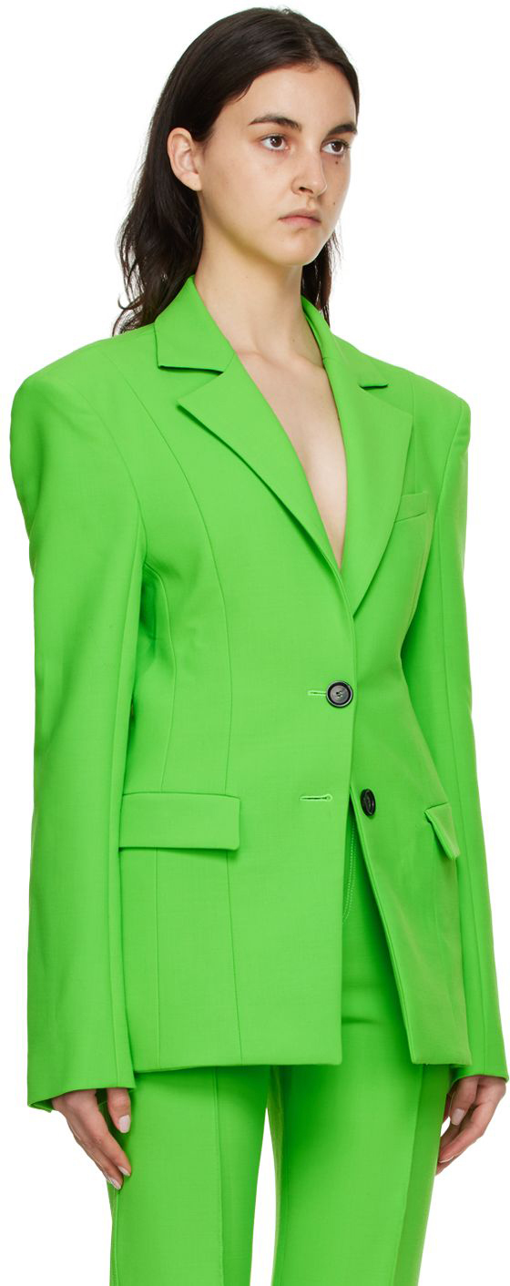 Green polyester blazer