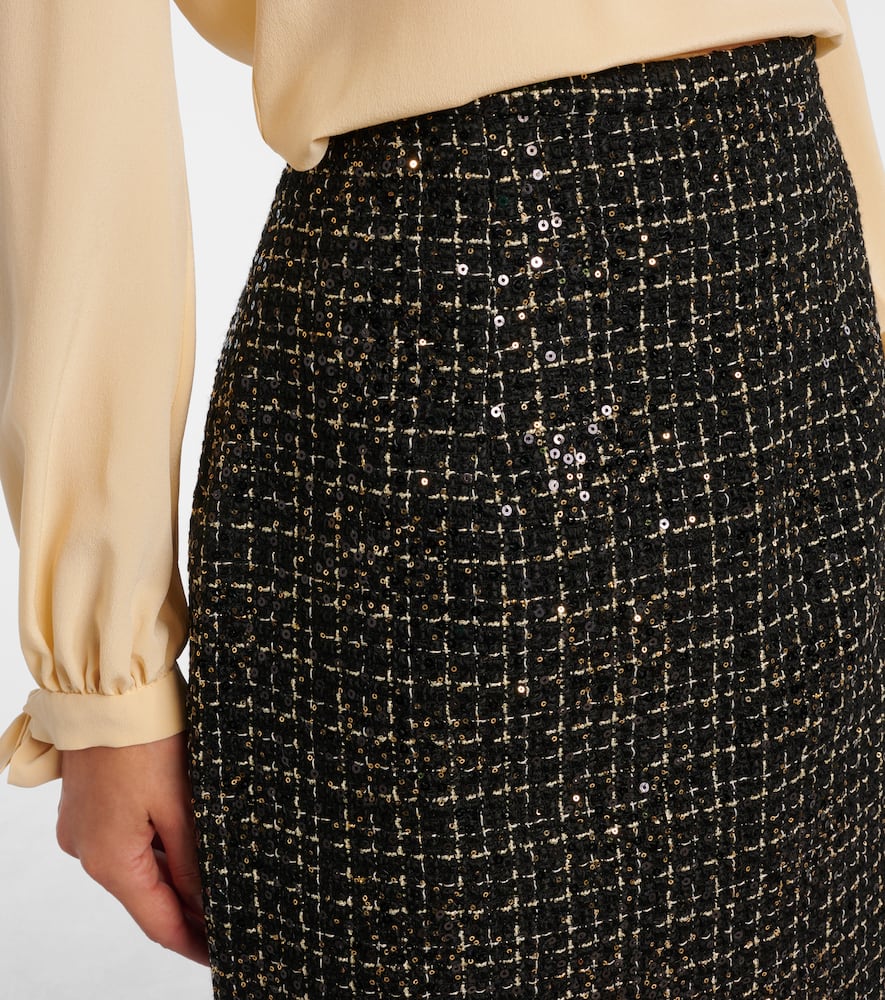 Ayaka sequined tweed pencil skirt