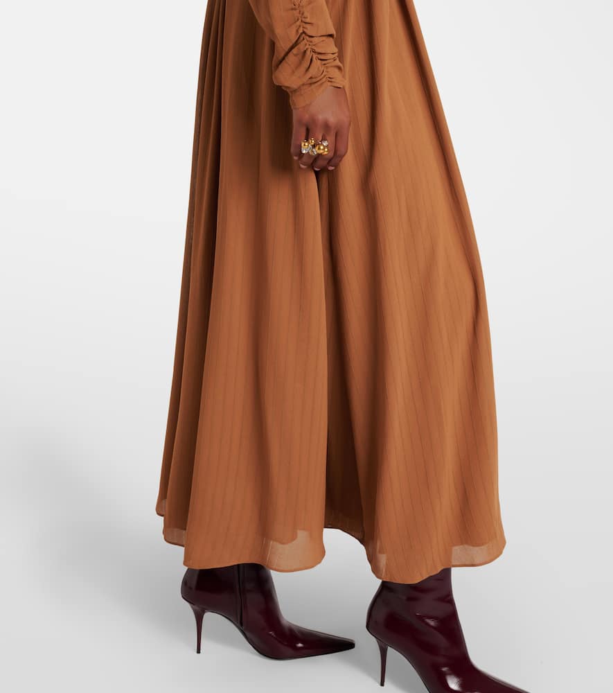 Pinky belted draped maxi dress
