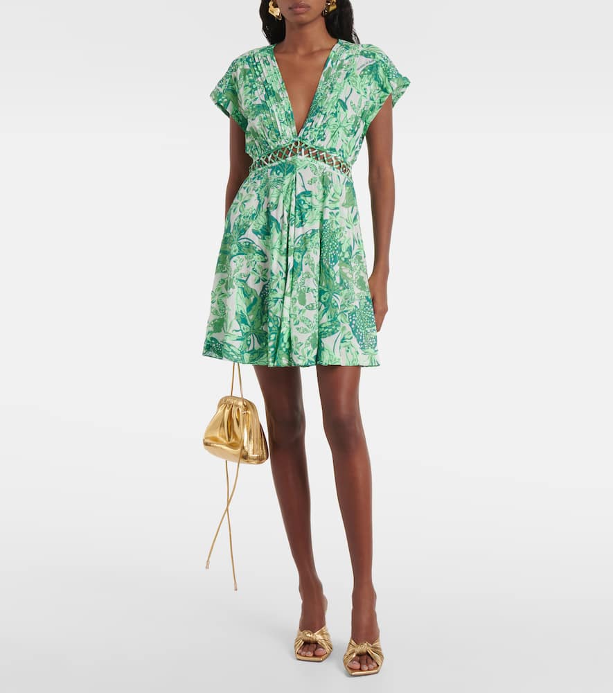Cecile cutout printed minidress