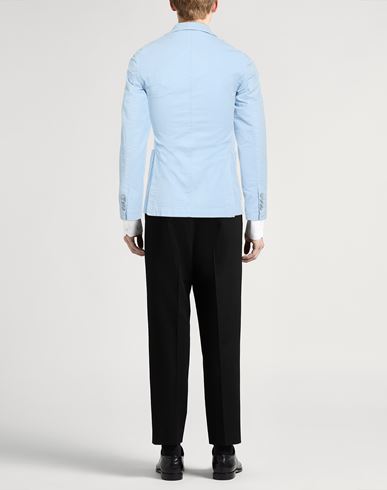 Man Blazer Sky blue Size 38 Cotton, Elastane
