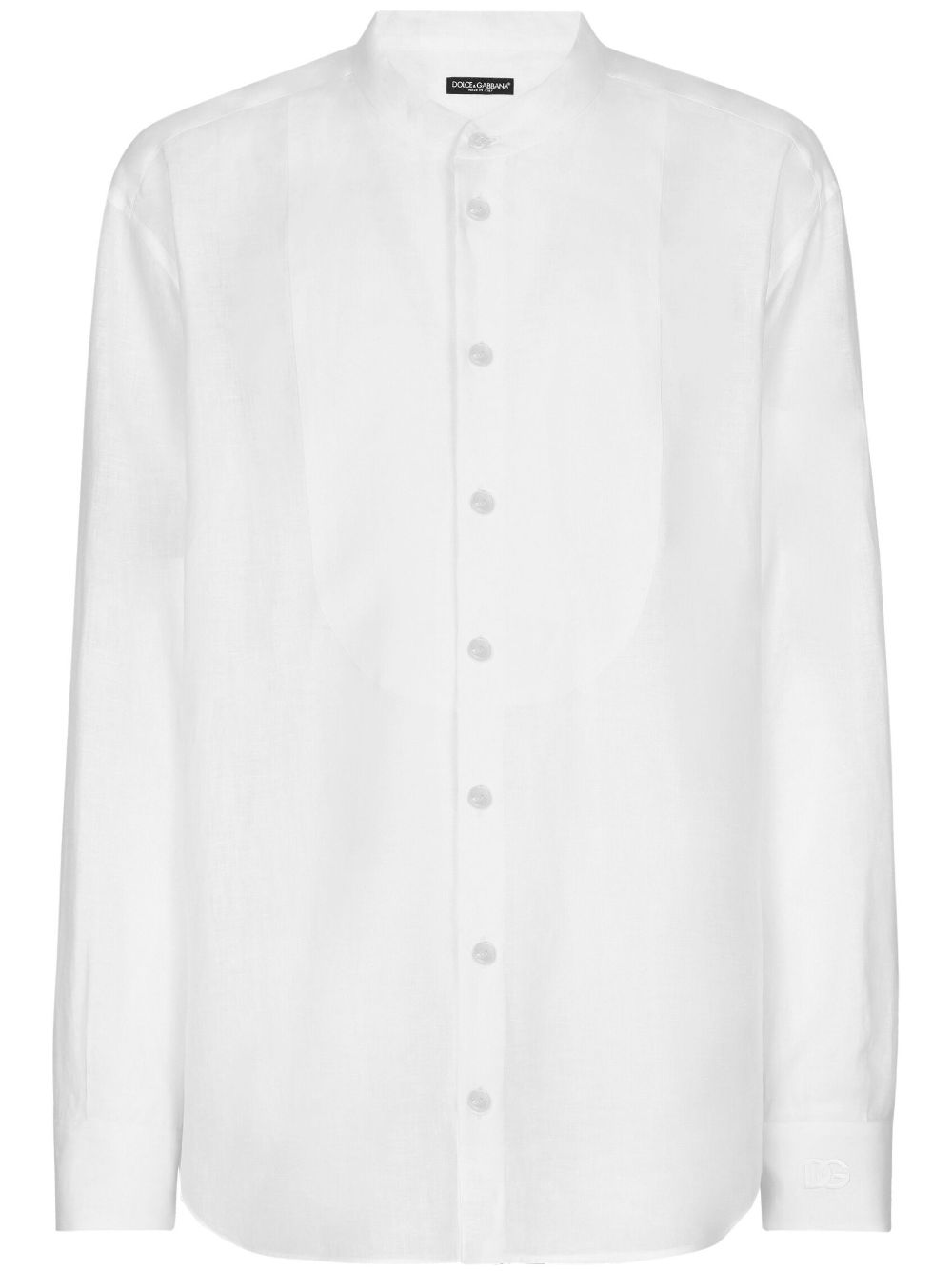 Button-up linen shirt - White
