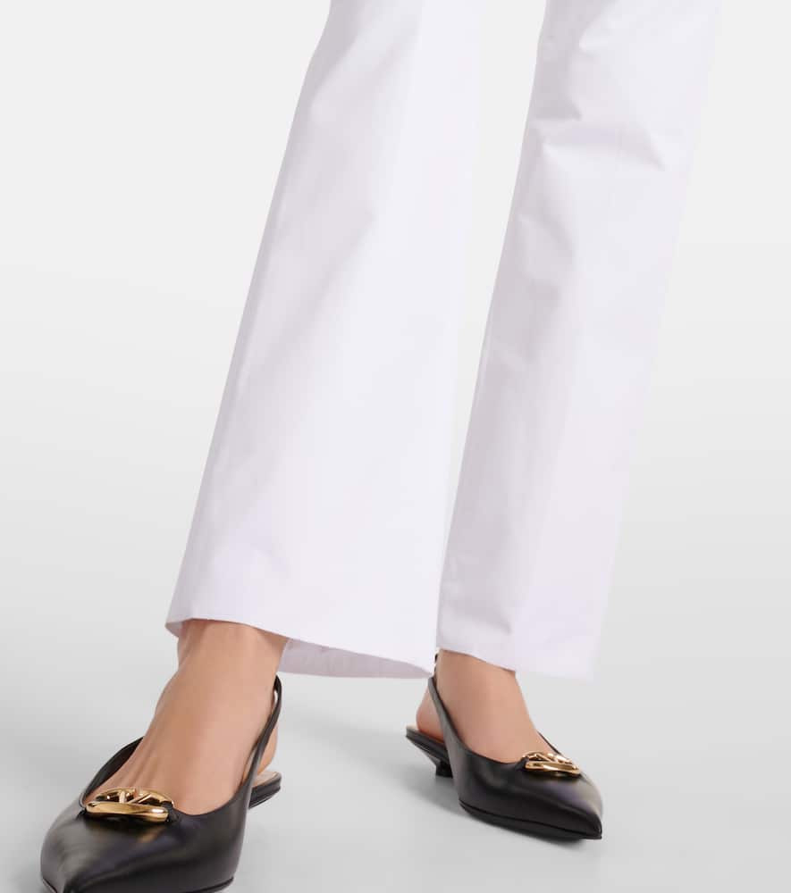 Low-rise cotton slim pants