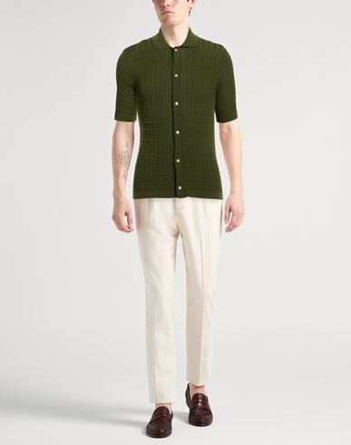 Man Shirt Green Size 38 Cotton